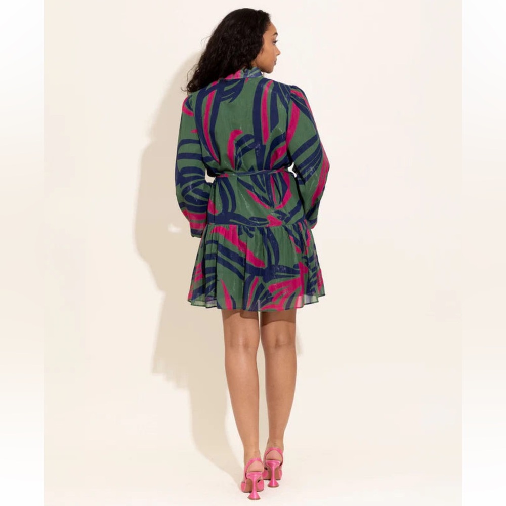 Alden Adair Adele Dress Drop Waist Balloon Sleeve Gorgeous! NEW NWT Large - Picture 4 of 12